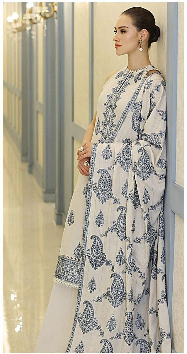 Bareeze - karandi 3Pc Embroidered Unstitched Outfit: winter Elegance - Latest Fashion