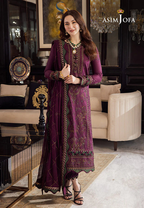AJRND-04 EMBROIDERED LAWN SILK STITCHED 3 PCS